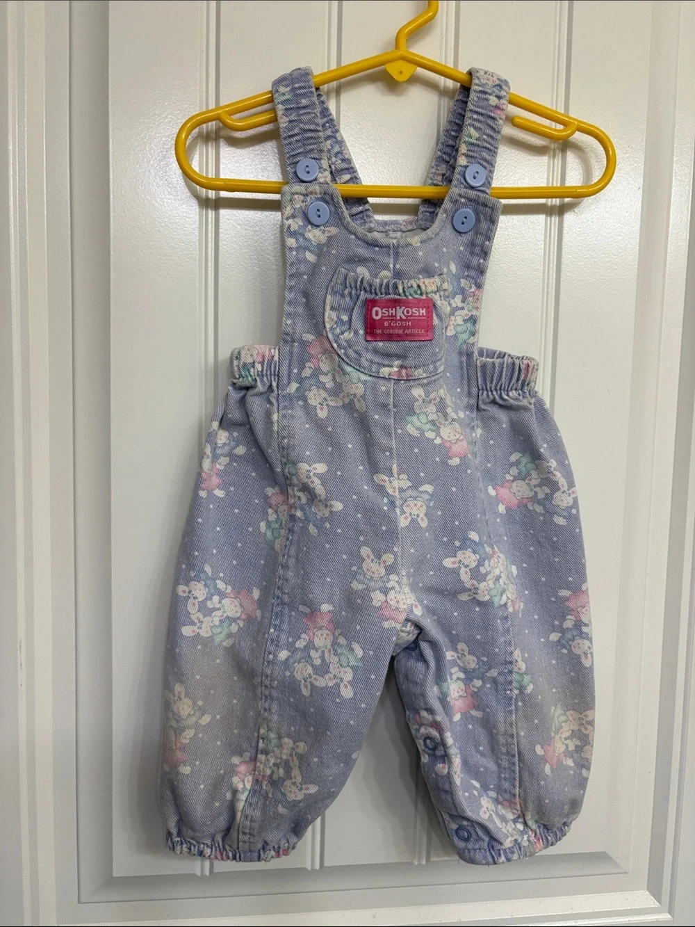 Vintage OshKosh‎ B'gosh Lavender Bunny Overalls